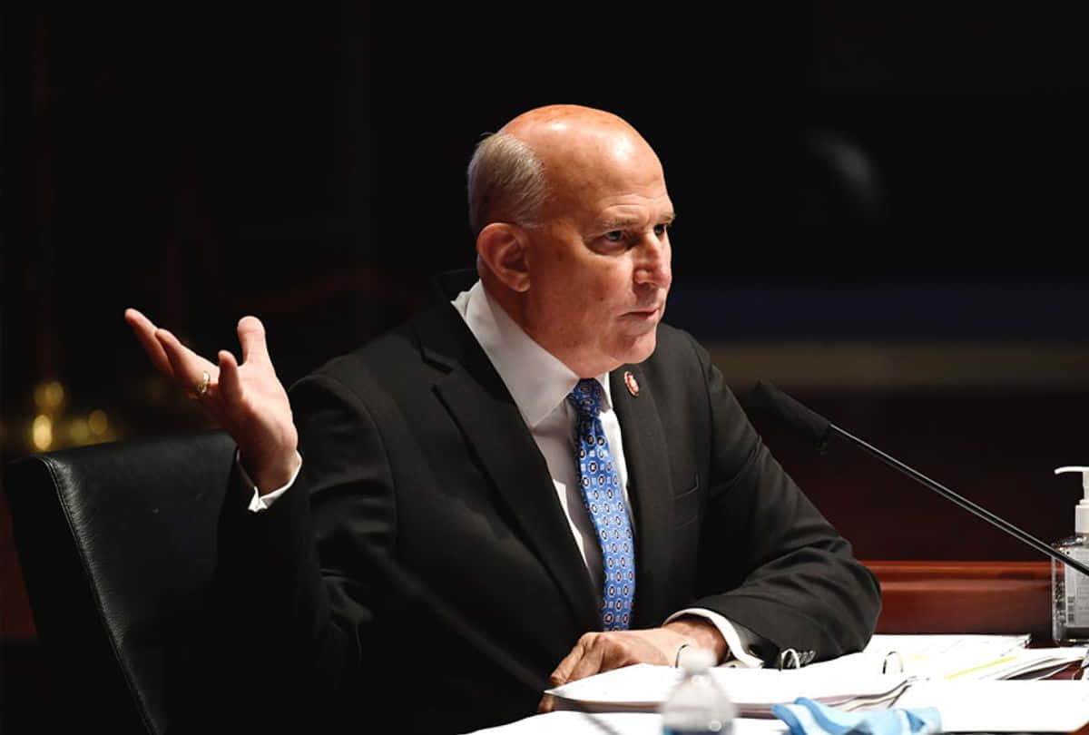 Representative Louie Gohmert Speaking At A House Hearing Wallpaper