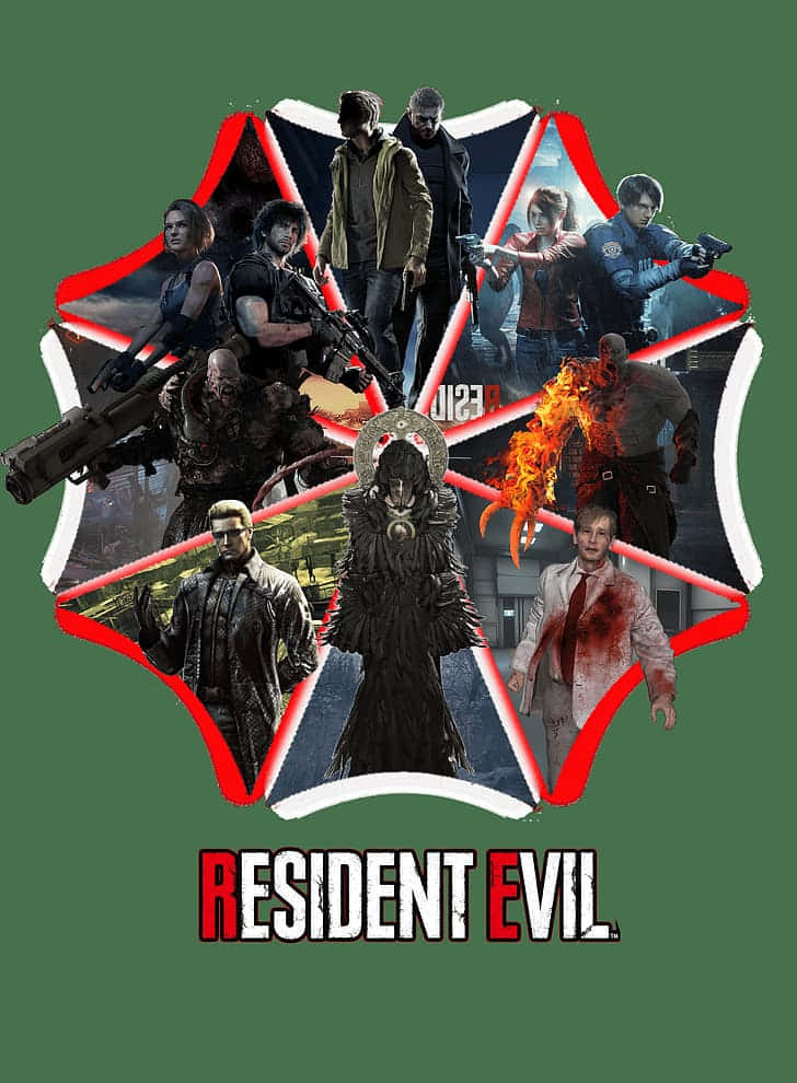 Resident Evil Collage Umbrella Logo Wallpaper