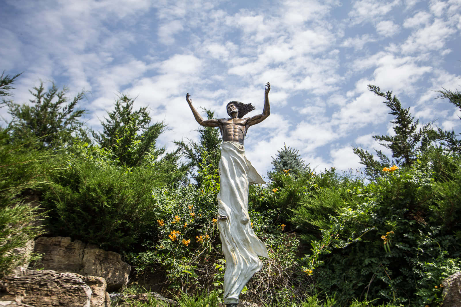 Resurrection Statue Against Sky Wallpaper