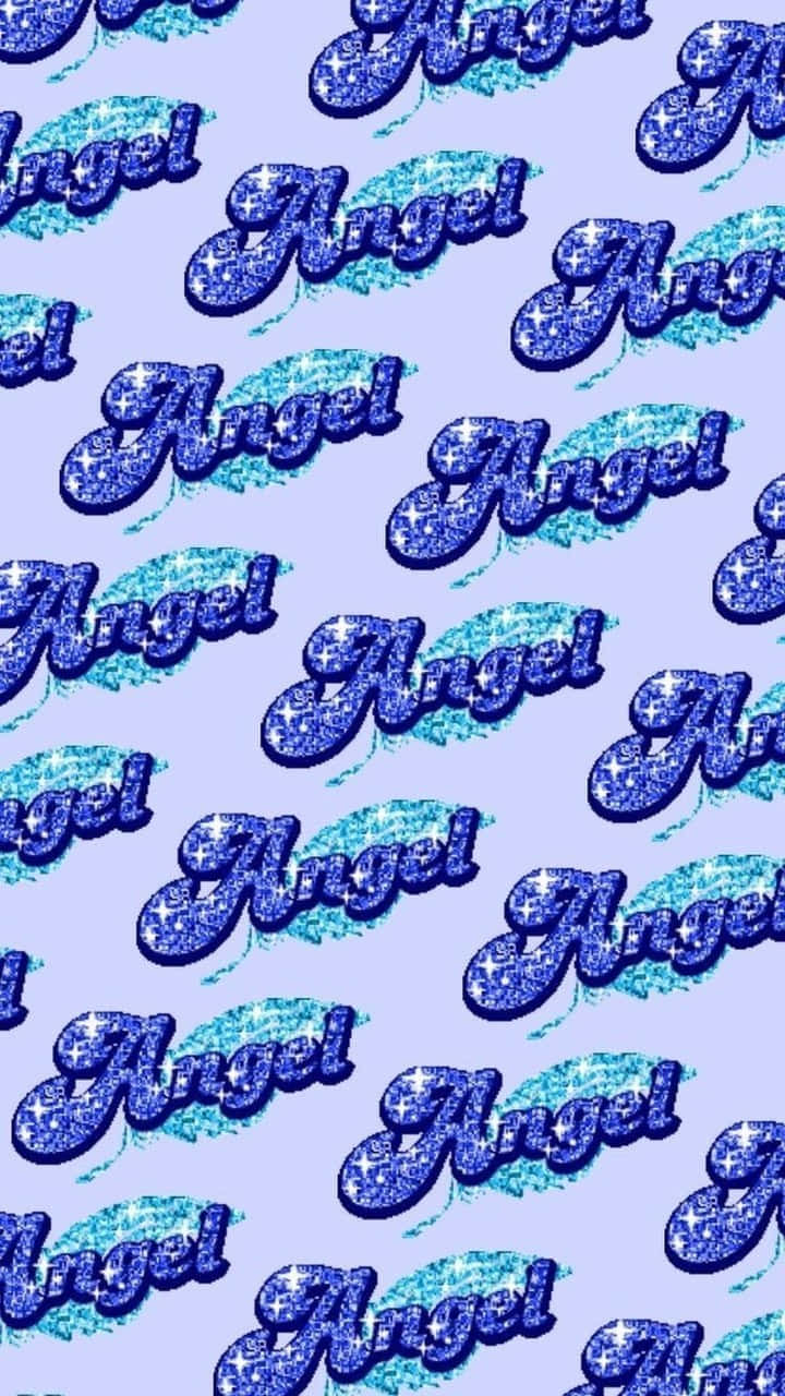 Retro Angel Text Pattern Wallpaper