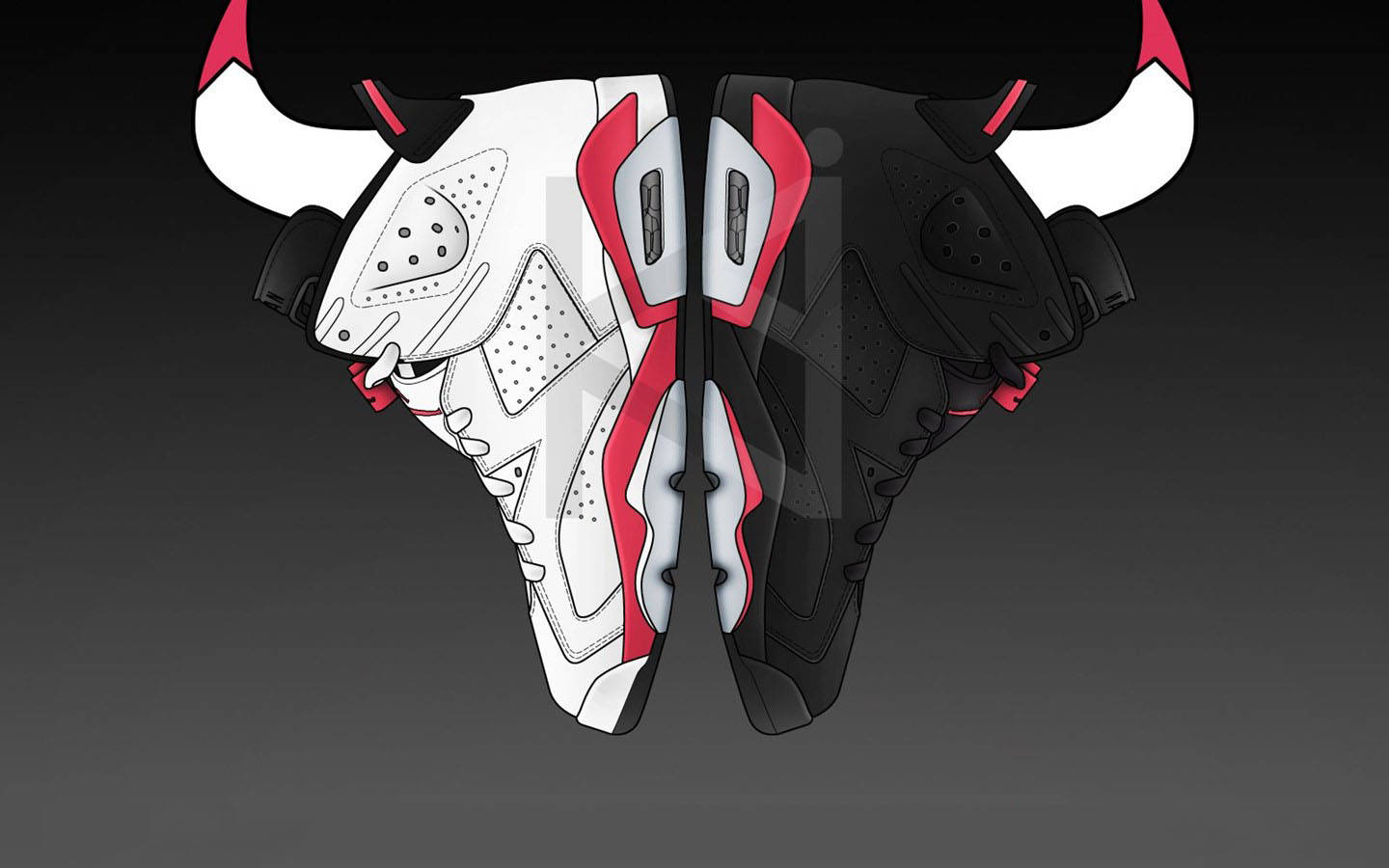 Retro Carmine Cartoon Shoe Wallpaper