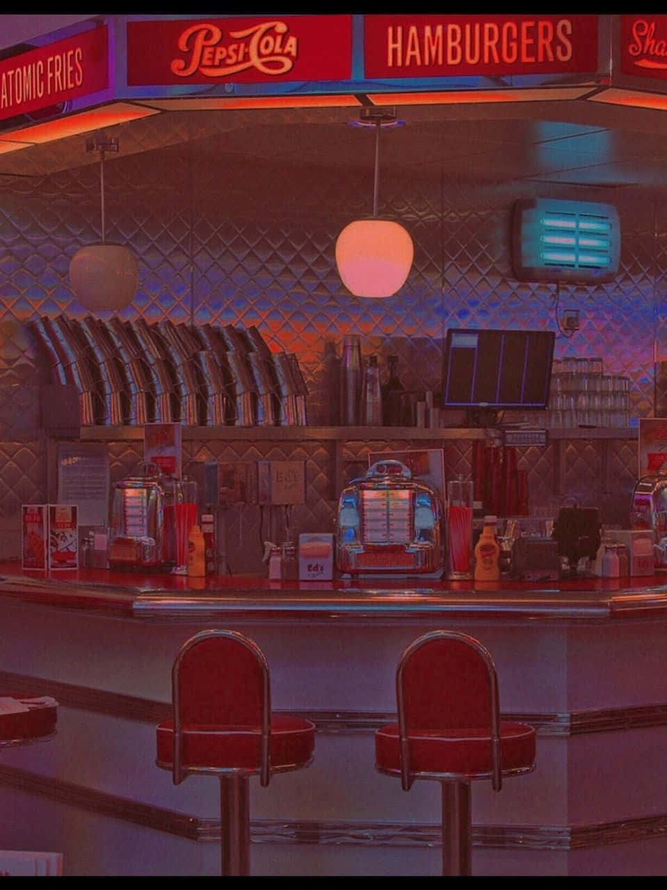 Retro Diner With Pepsi Cola Logo Wallpaper