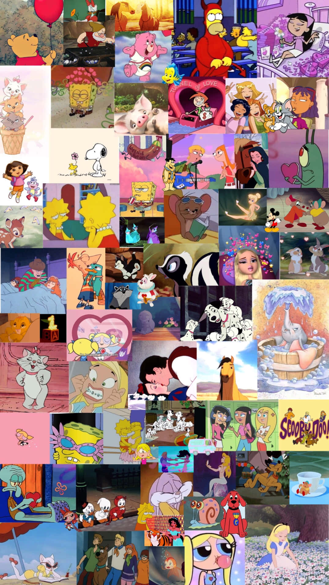 Retro Fun Times With Cartoon Friends Wallpaper