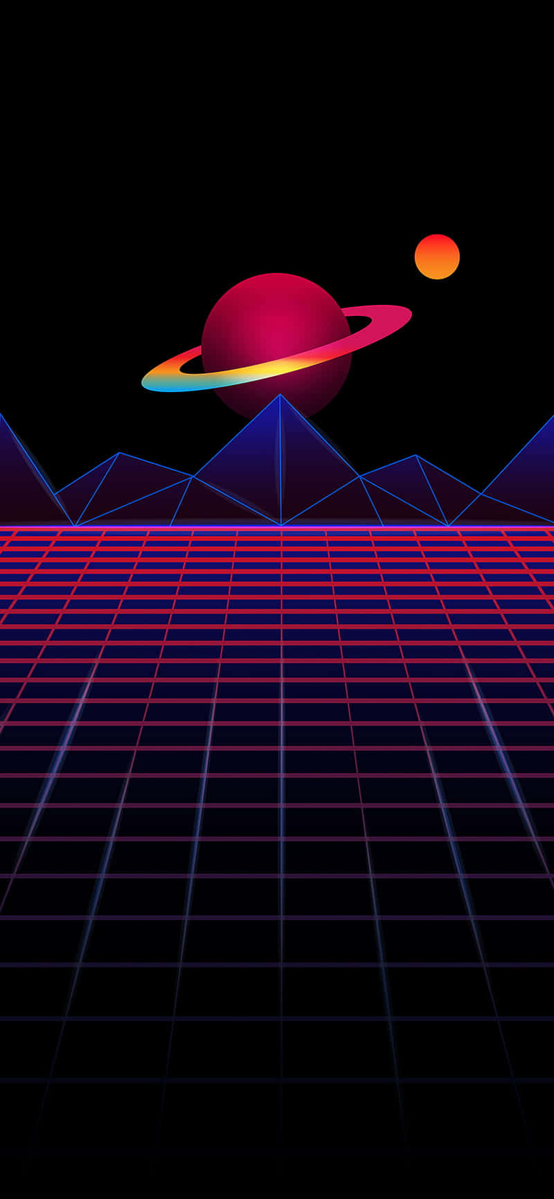 Retro Futuristic Space Scene Wallpaper