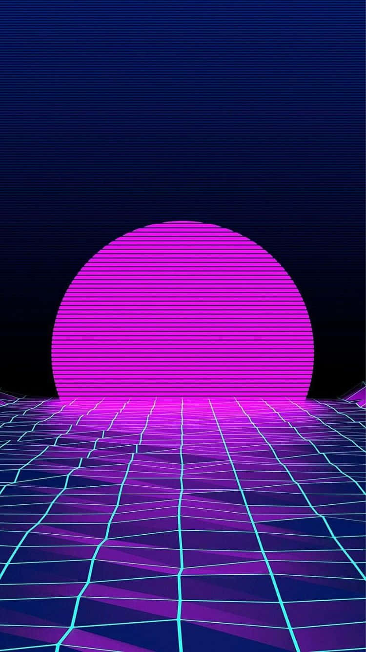 Retro Futuristic Synthwave Sunset Wallpaper