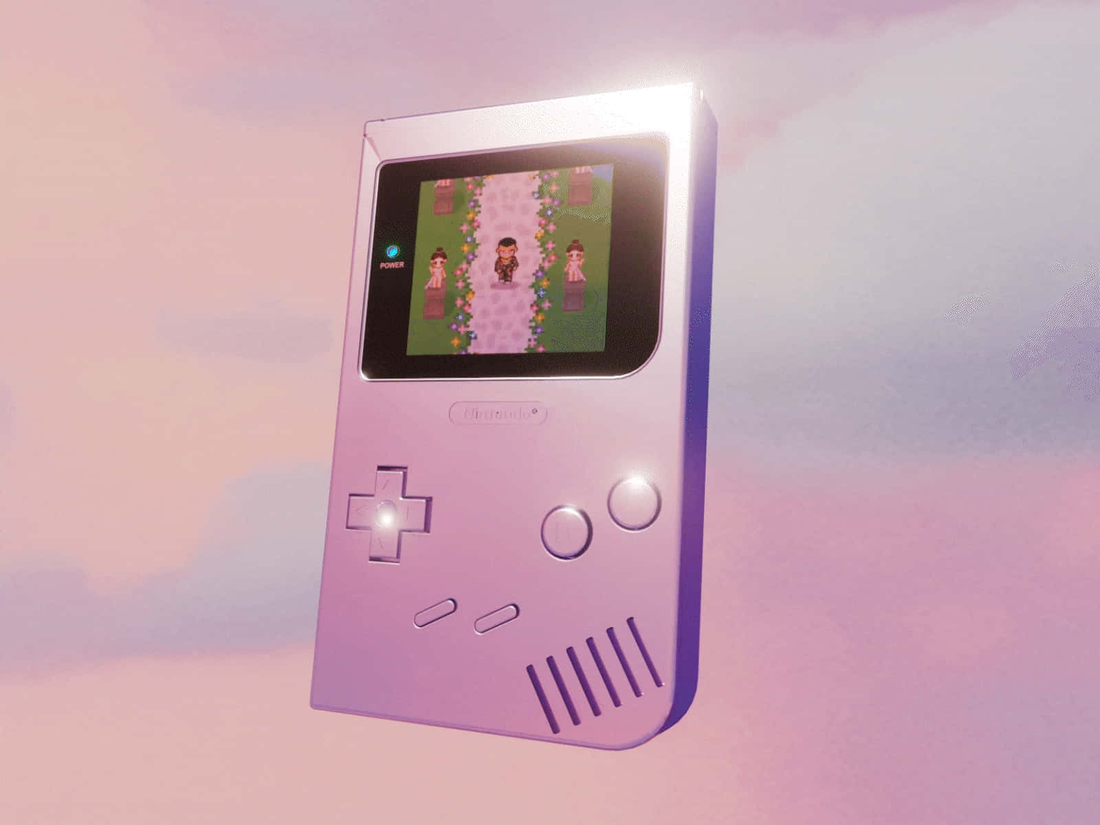 Retro Game Consolein Pastel Tones Wallpaper