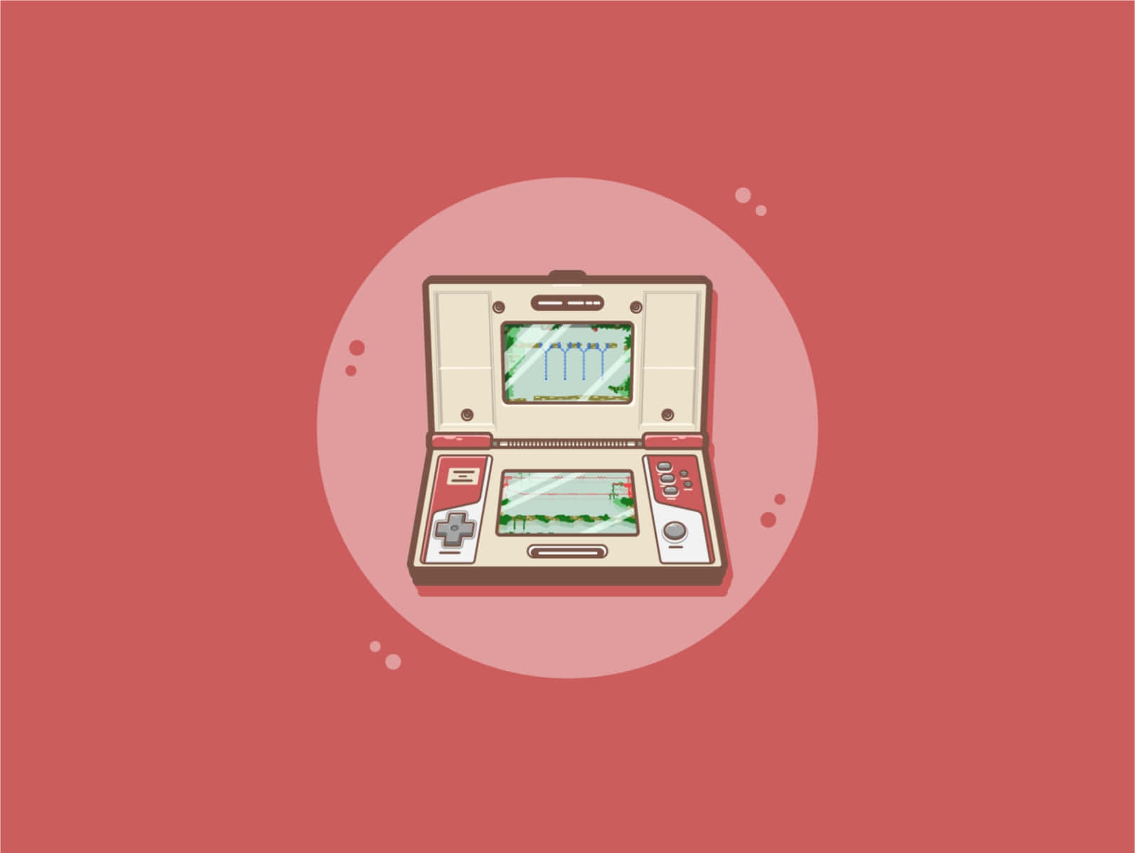 Retro Handheld Game Console Illustration Wallpaper