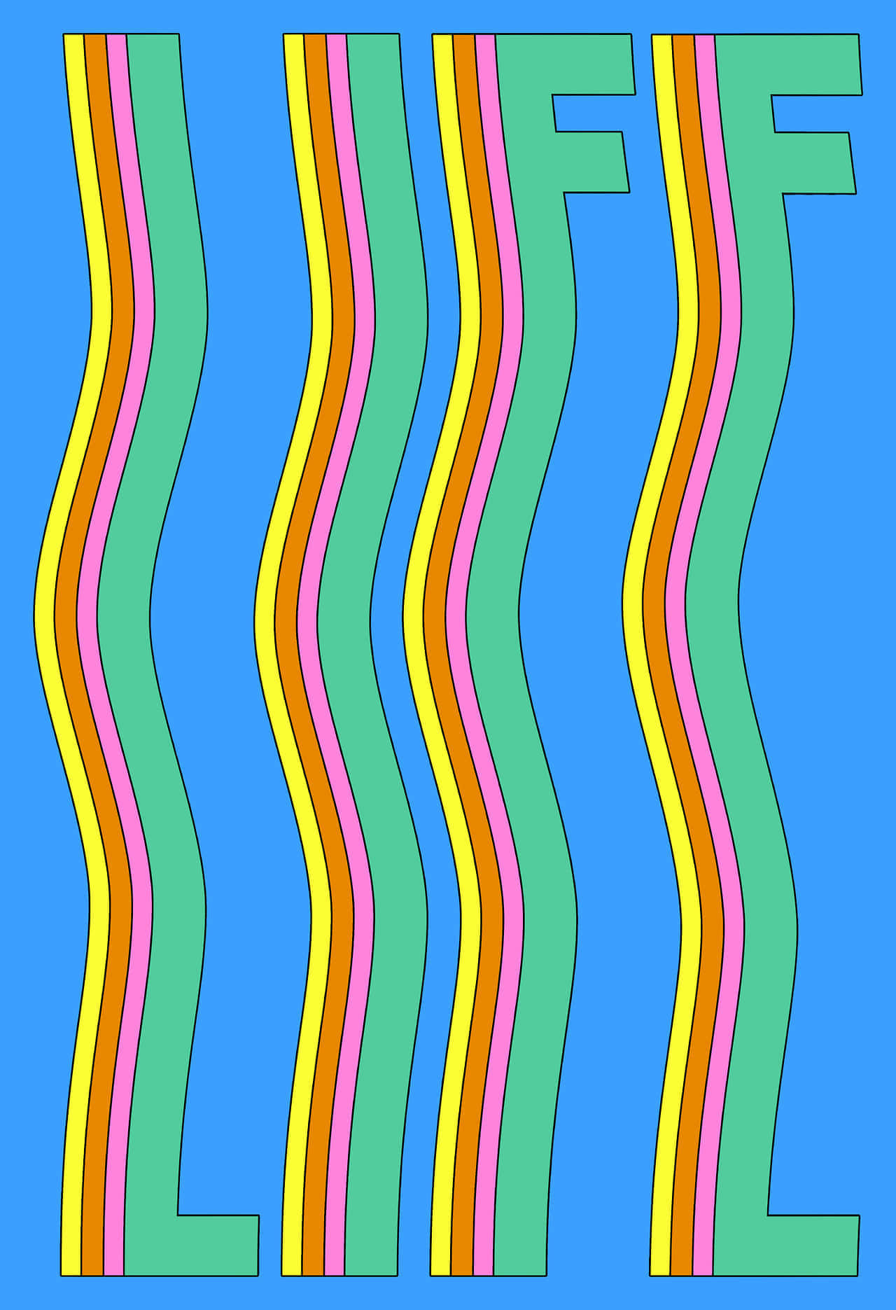 Retro Wavy Lines Artwork Wallpaper