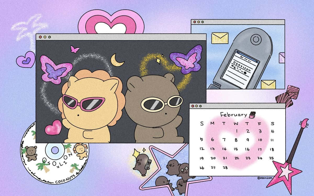 Retro Y2 K Desktop Aesthetic Wallpaper