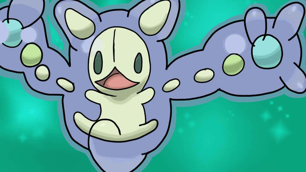 Reuniclus Derpy Green Background Wallpaper