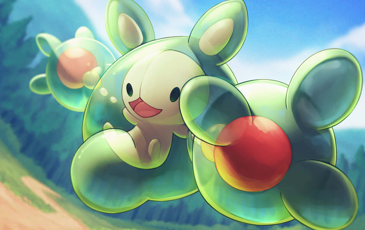 Reuniclus Outside Forest Wallpaper