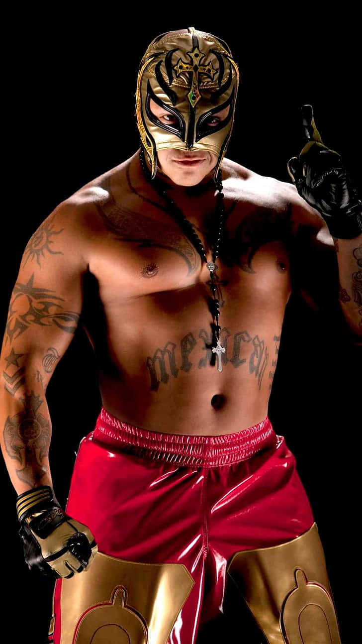 Rey_ Mysterio_ Masked_ Wrestler_ Pose Wallpaper