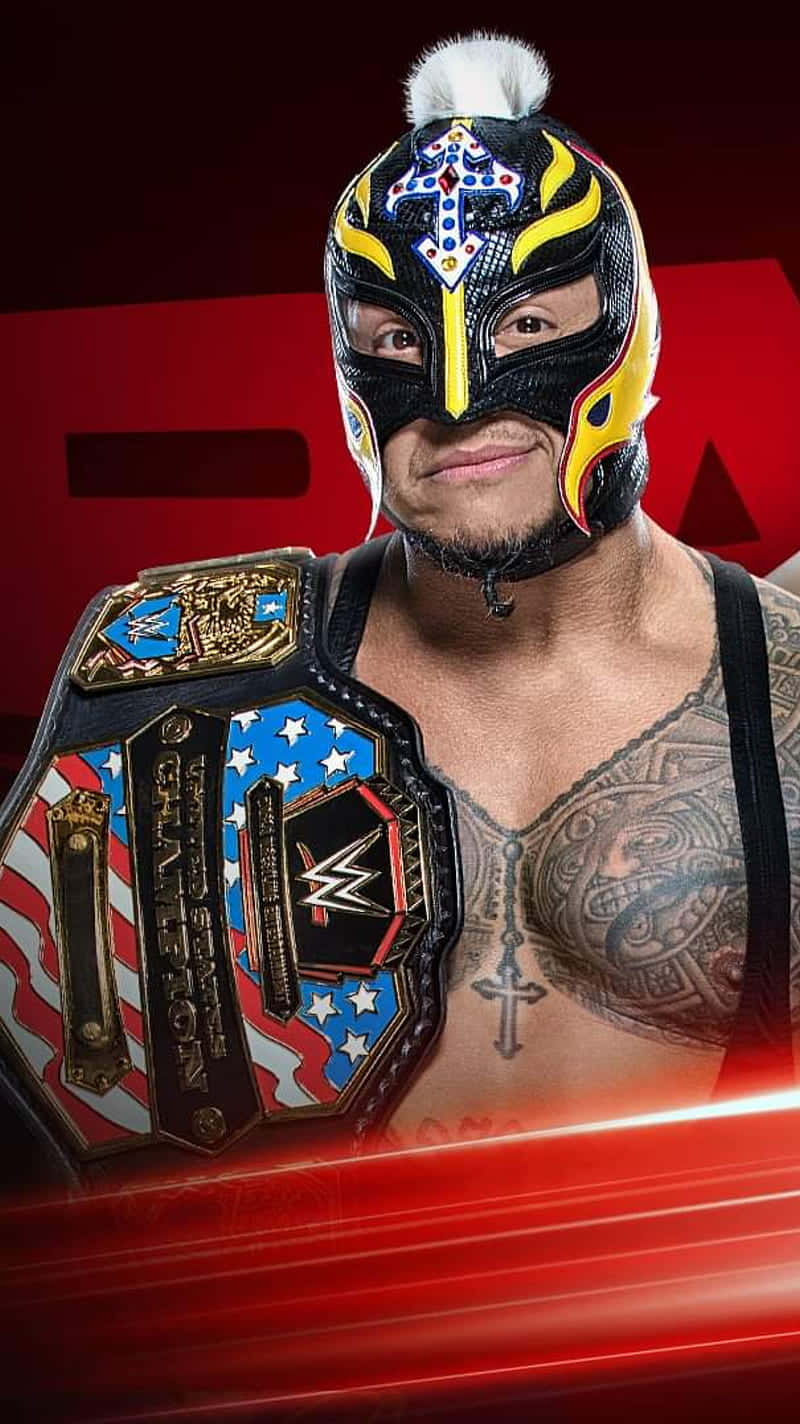 Rey_ Mysterio_with_ Championship_ Belt Wallpaper