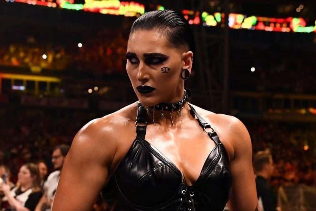 Rhea Ripley Wrestling Event Intensity Wallpaper