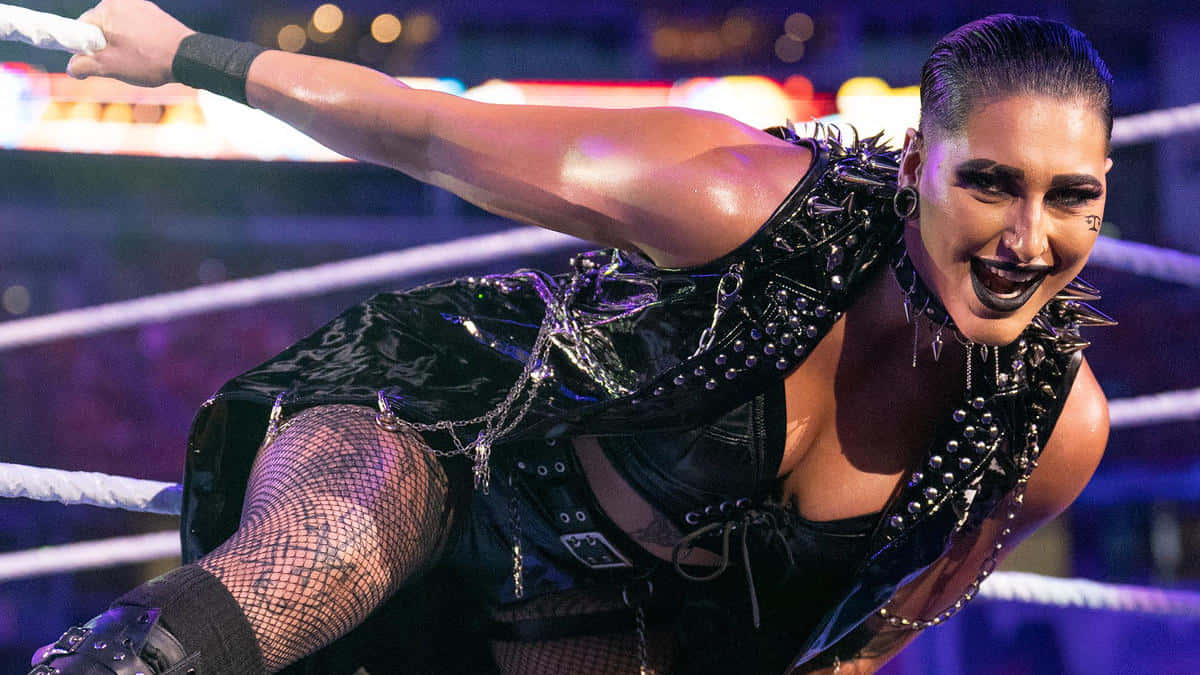 Rhea Ripley Wrestling Intensity Wallpaper