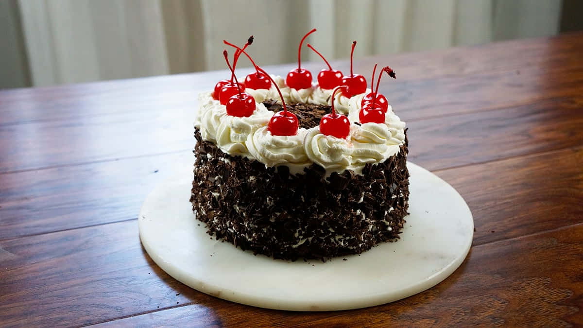 Rich And Decadent Black Forest Cake Wallpaper