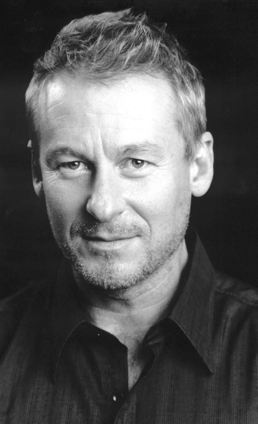 Richard Roxburgh Blackand White Portrait Wallpaper