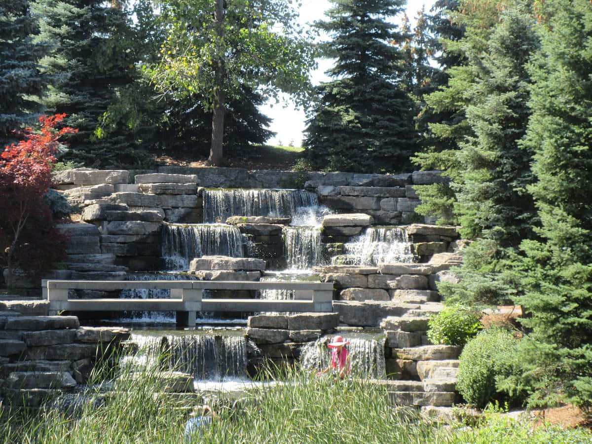 Richmond Hill Artificial Waterfall Landscape Wallpaper