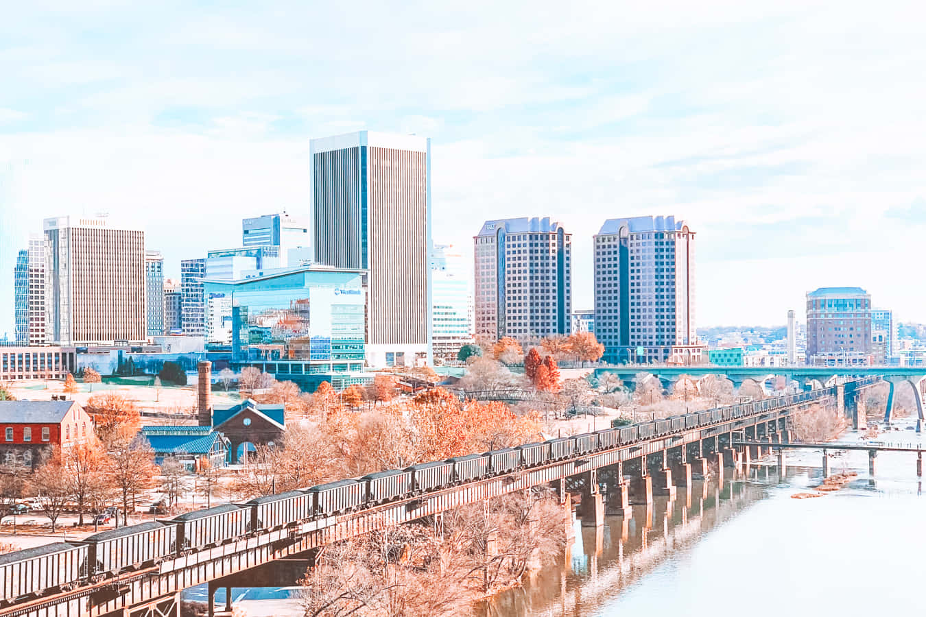 Richmond Skyline Autumn Reflection Wallpaper