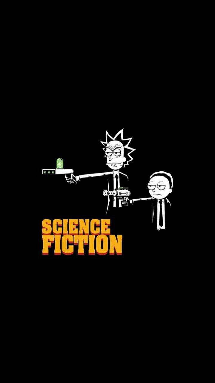 Rick And Morty Phone Black Backdrop Wallpaper