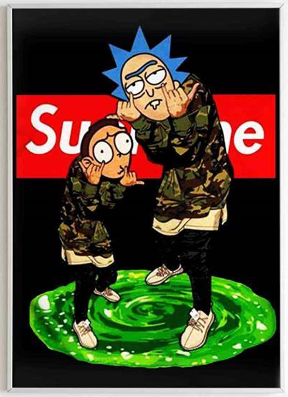 Rick And Morty Supreme 950 X 1306 Wallpaper