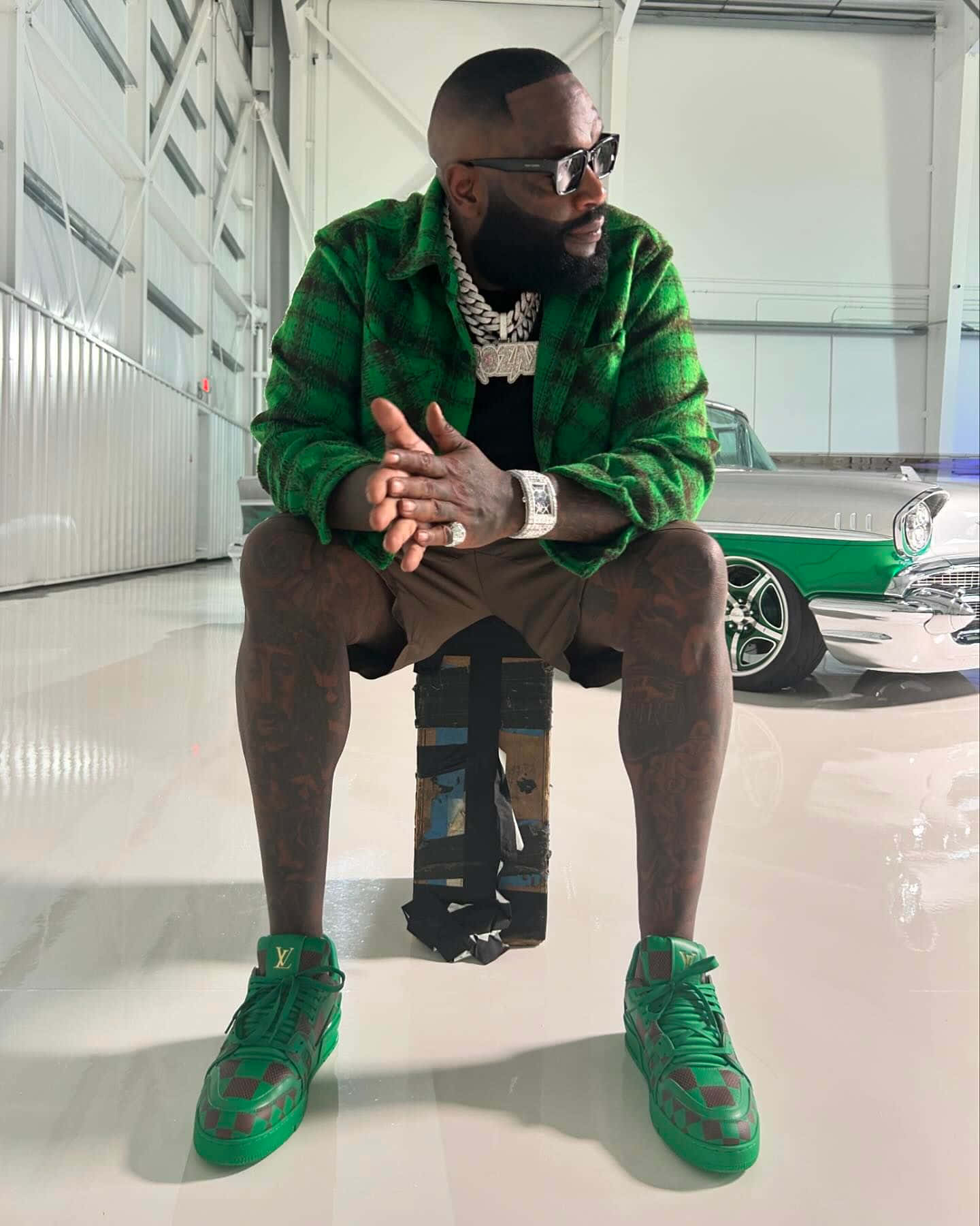 Rick Ross Green Jacket Classic Car Wallpaper