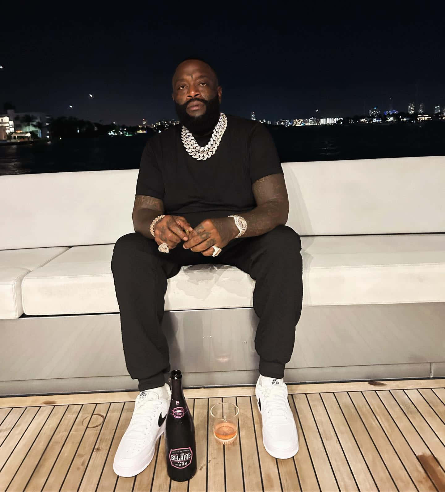 Rick Ross Nighttime Yacht Scene Wallpaper