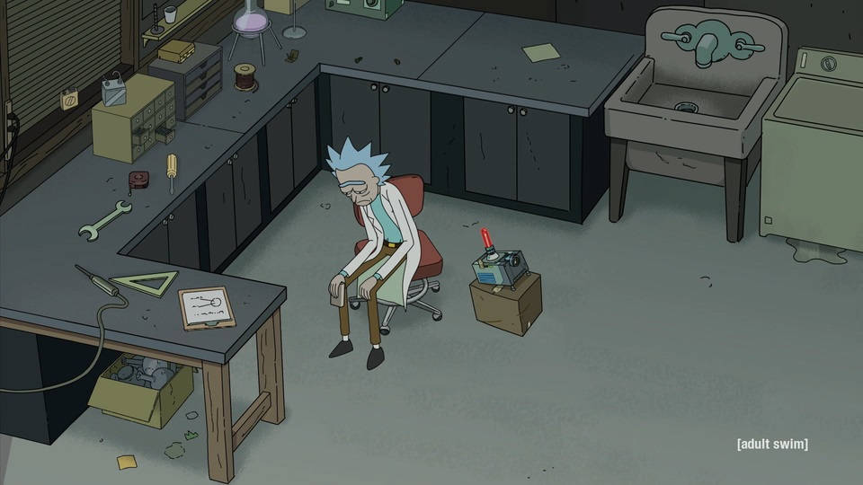 Rick Sanchez Looking Down And Sad Wallpaper