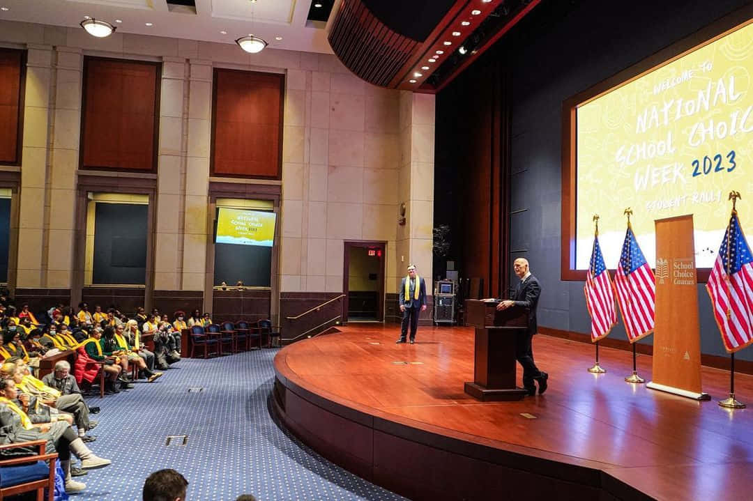 Rick Scott At National School Choice Student Rally Wallpaper