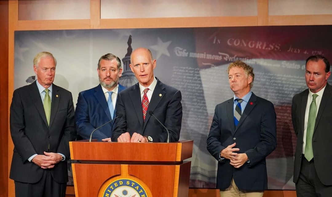 Rick Scott Delivering A Speech Wallpaper