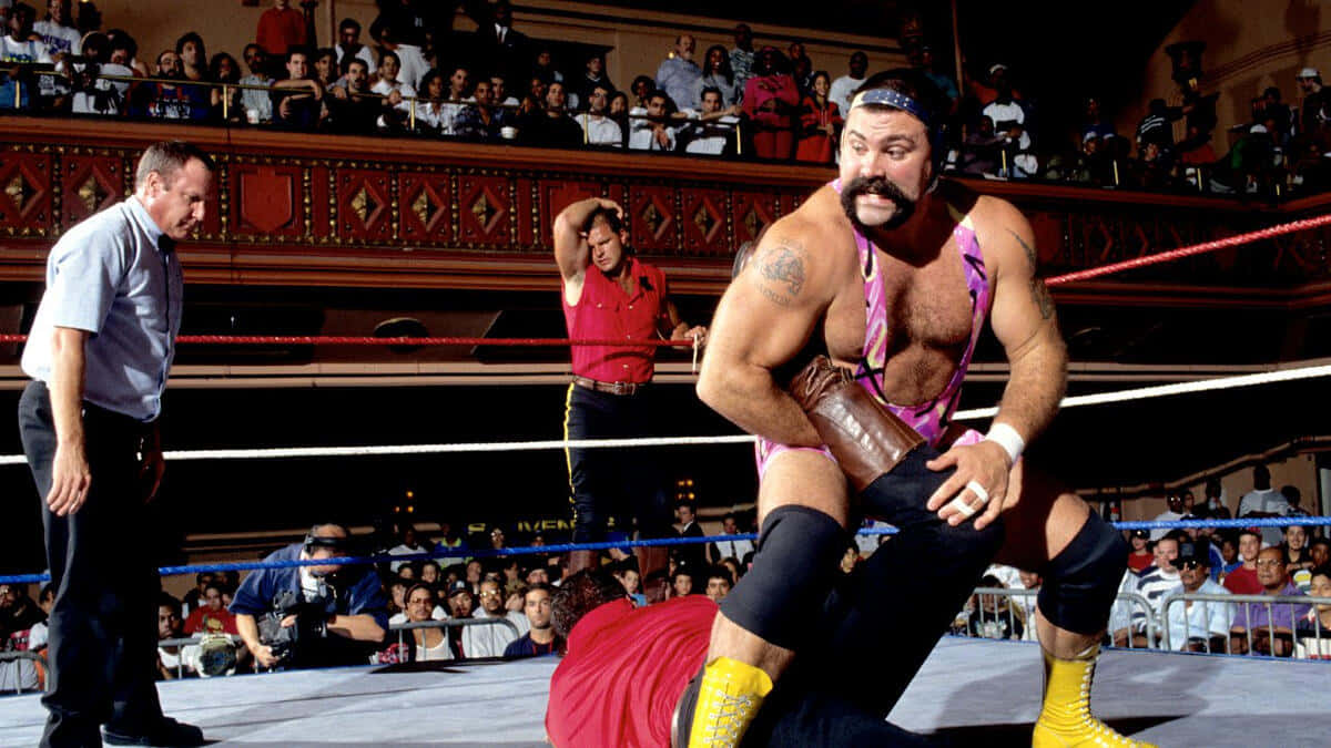 Rick Steiner Wrestling Match Victory Pose Wallpaper