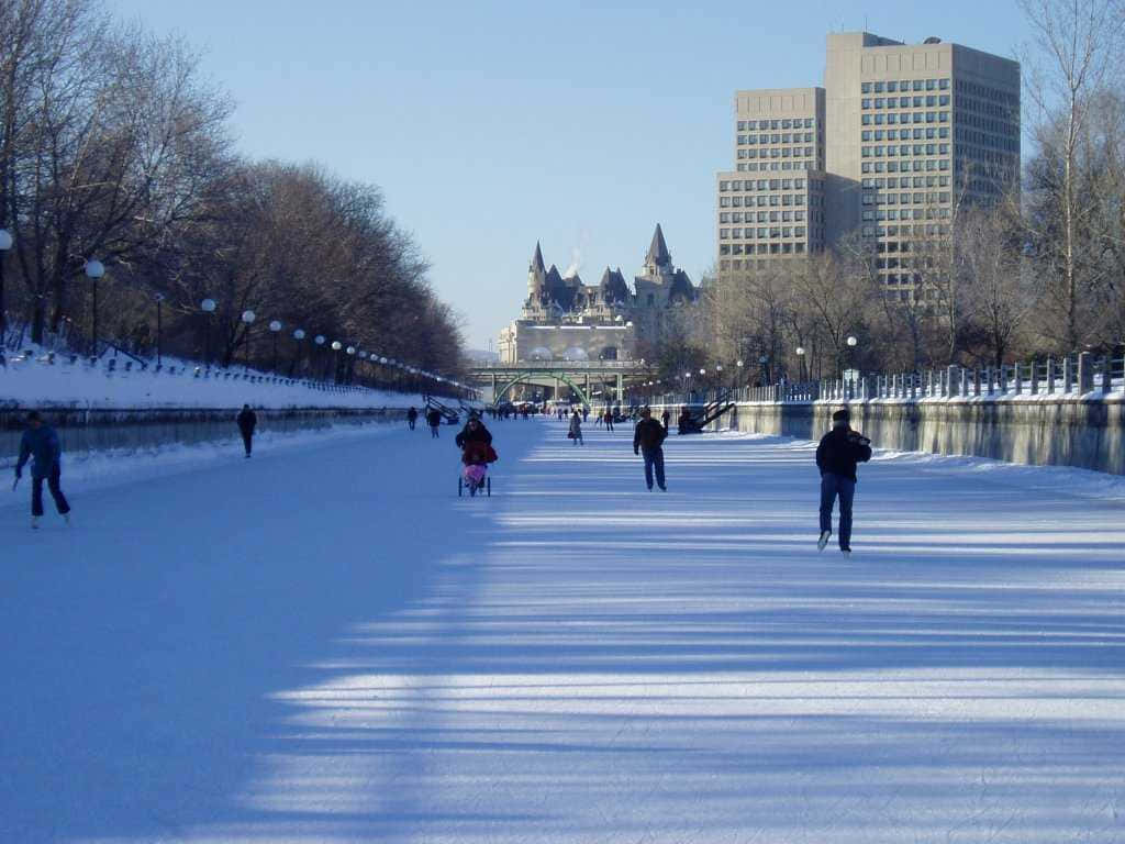 Rideau Canal Skating Winter Scene Wallpaper