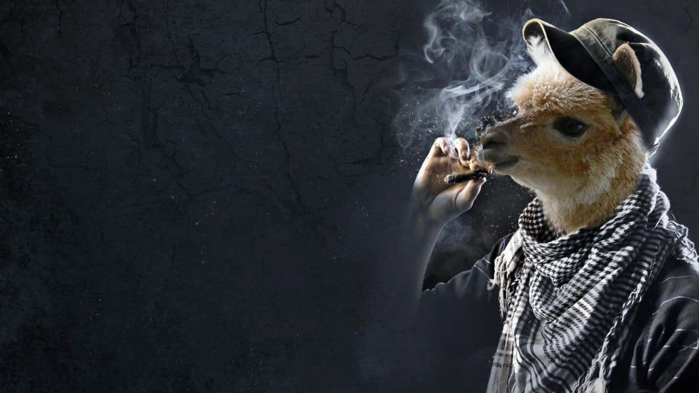 Ridiculous Smoking Llama Wallpaper