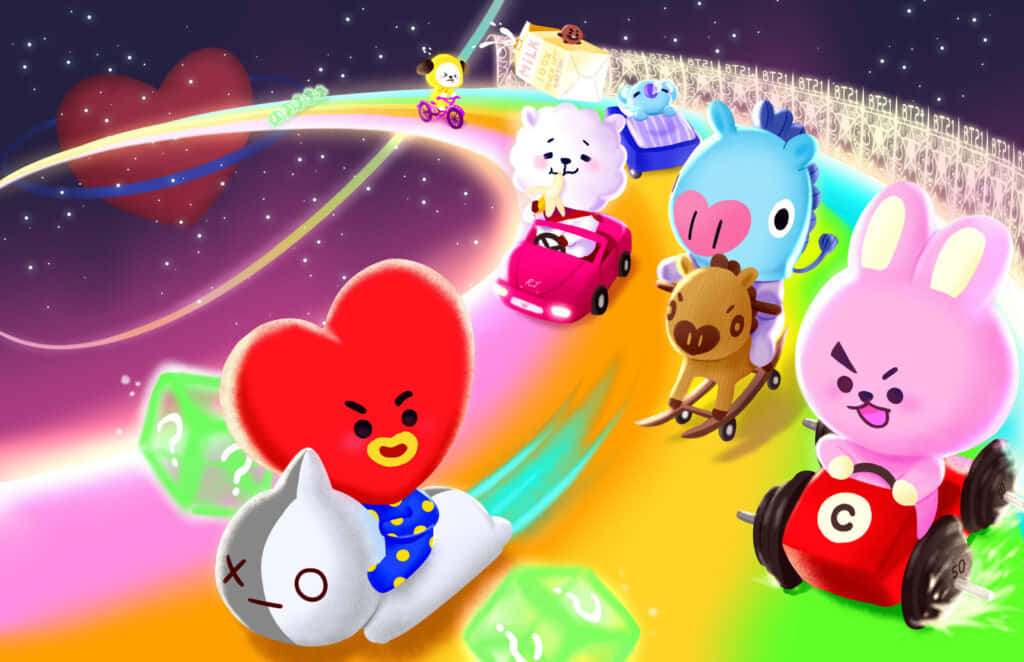 Riding Bt21 4k Wallpaper