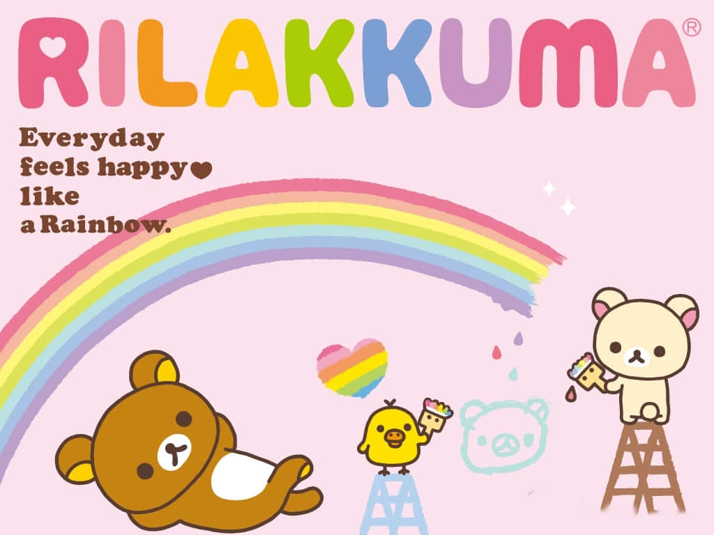 Rilakkuma Laptop Rainbow Wallpaper