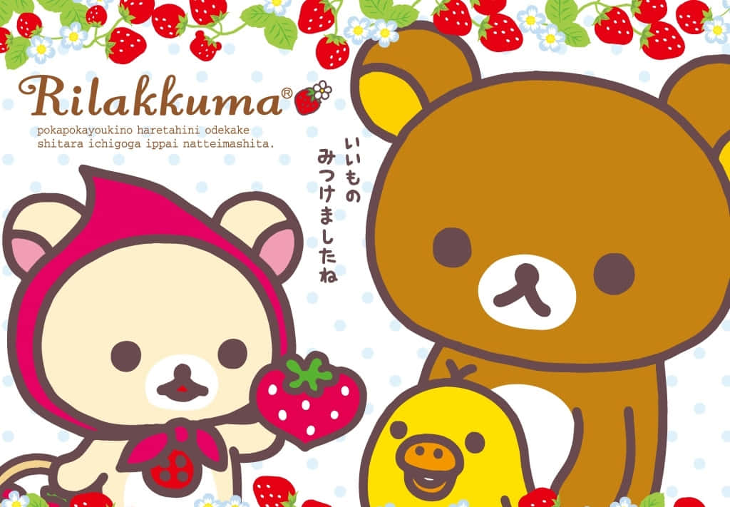 Rilakkuma Laptop Strawberries Wallpaper