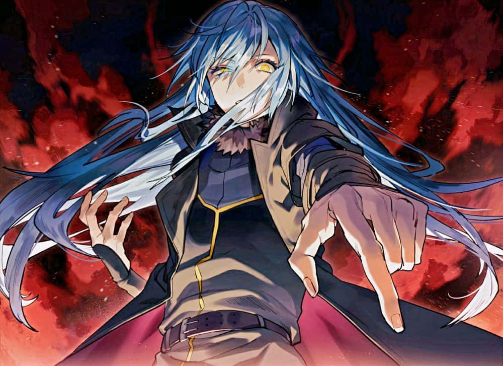 Rimuru Pfp With Red Smoke Wallpaper