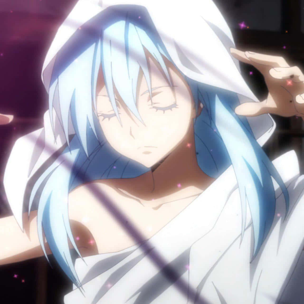 Rimuru Pfp With White Cloth Wallpaper