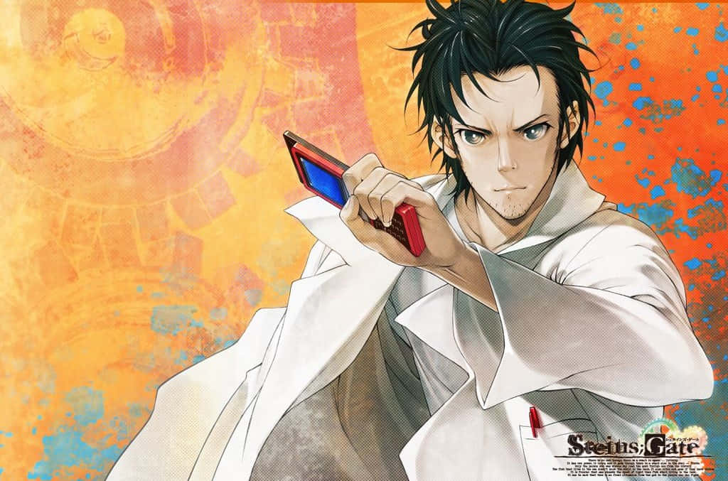 Rintaro Okabe Deep In Thought In His Lab Wallpaper