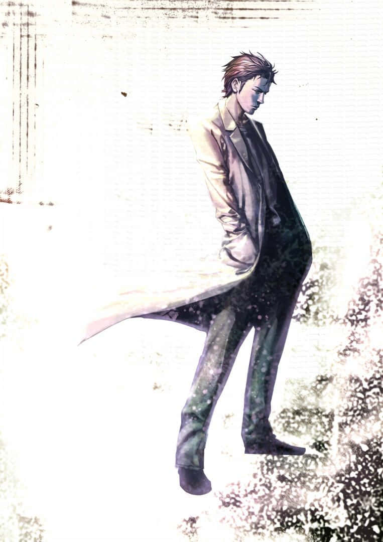 Rintaro Okabe Enjoying A Moment Of Contemplation Wallpaper