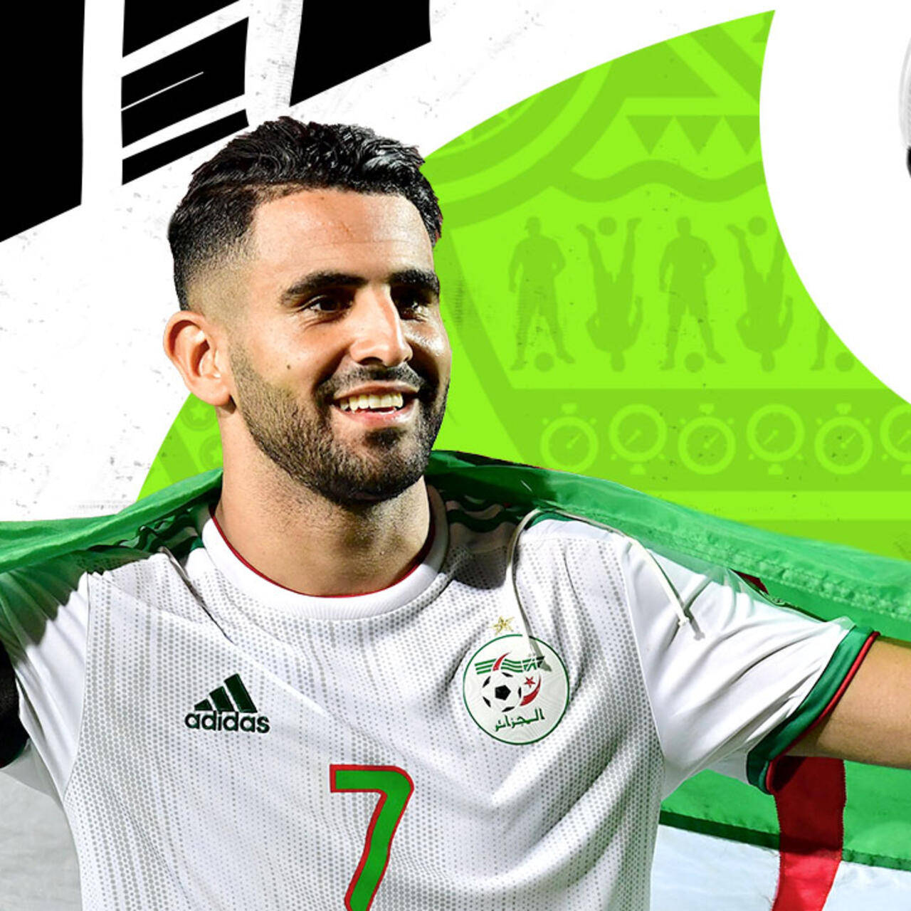 Riyad Mahrez Algeria Green Aesthetic Wallpaper