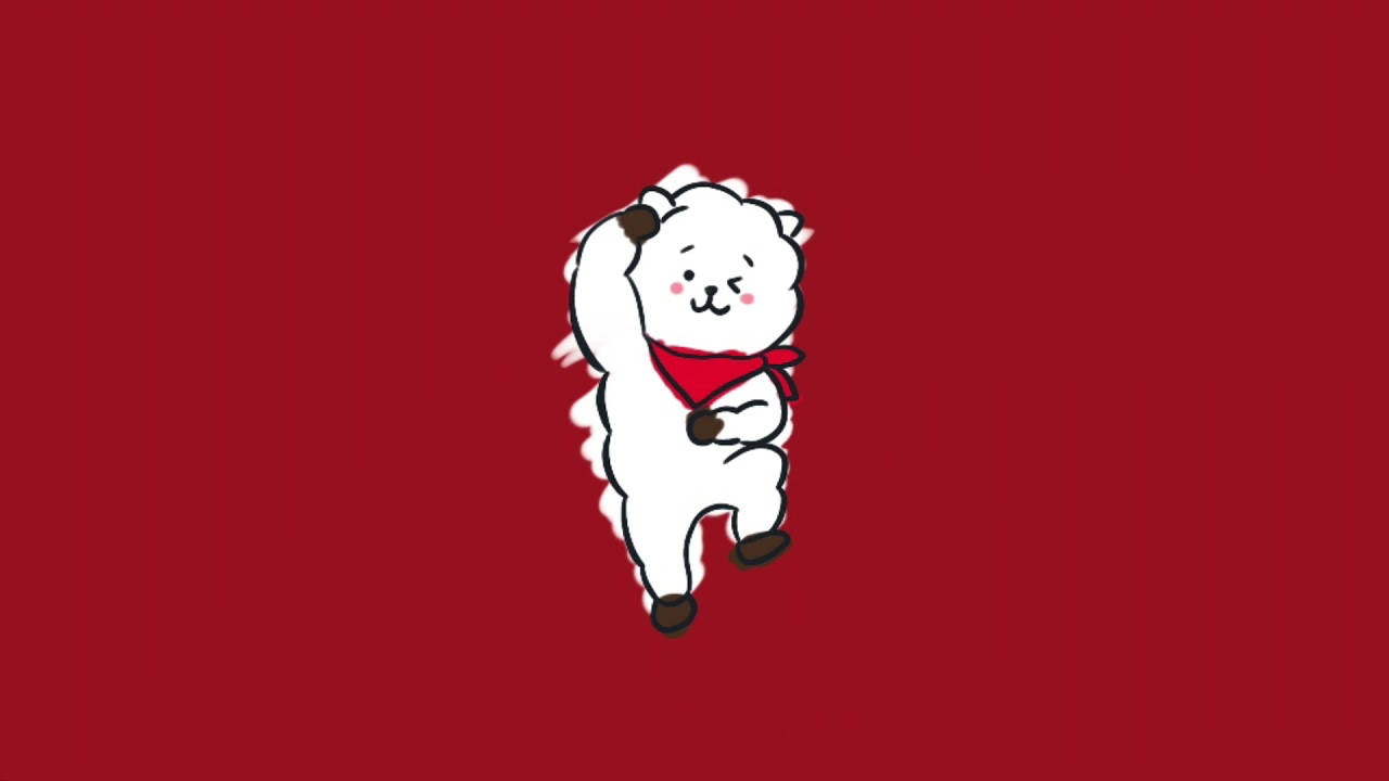 Rj Bt21 In Maroon Wallpaper