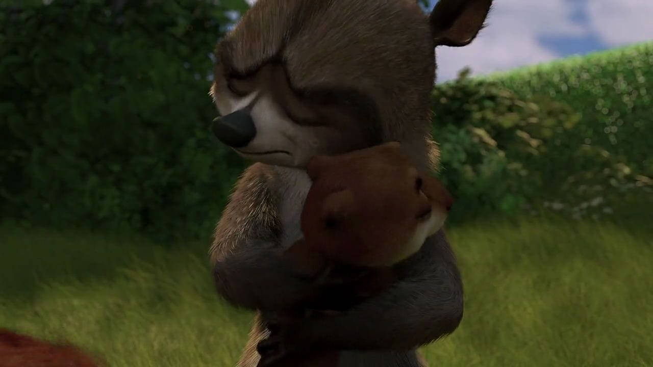 Rj Hugging Hammy Over The Hedge Wallpaper