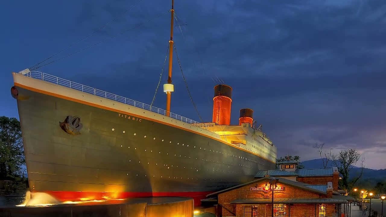 Rms Titanic Museum With Lights Wallpaper