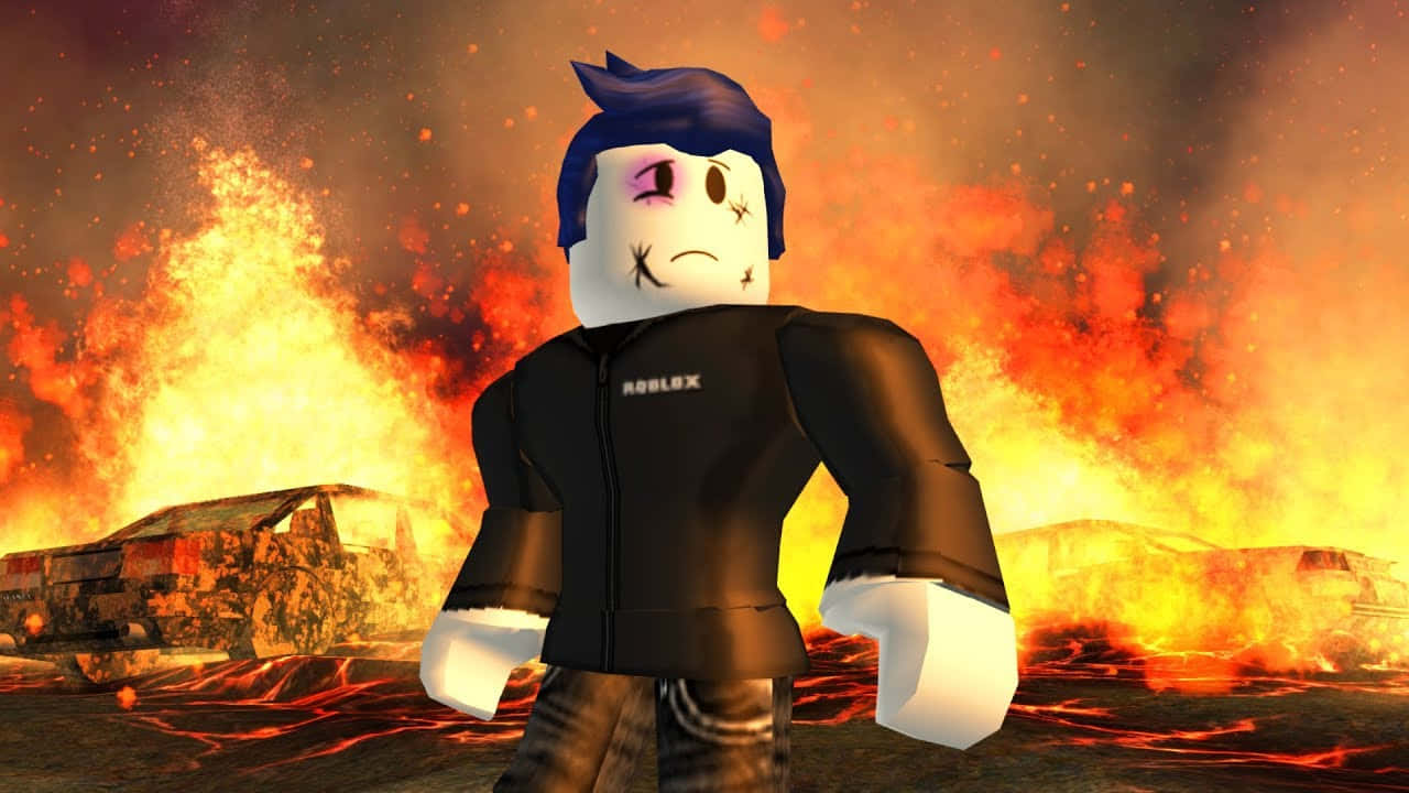 Roblox Character Epic Explosion Backdrop Wallpaper