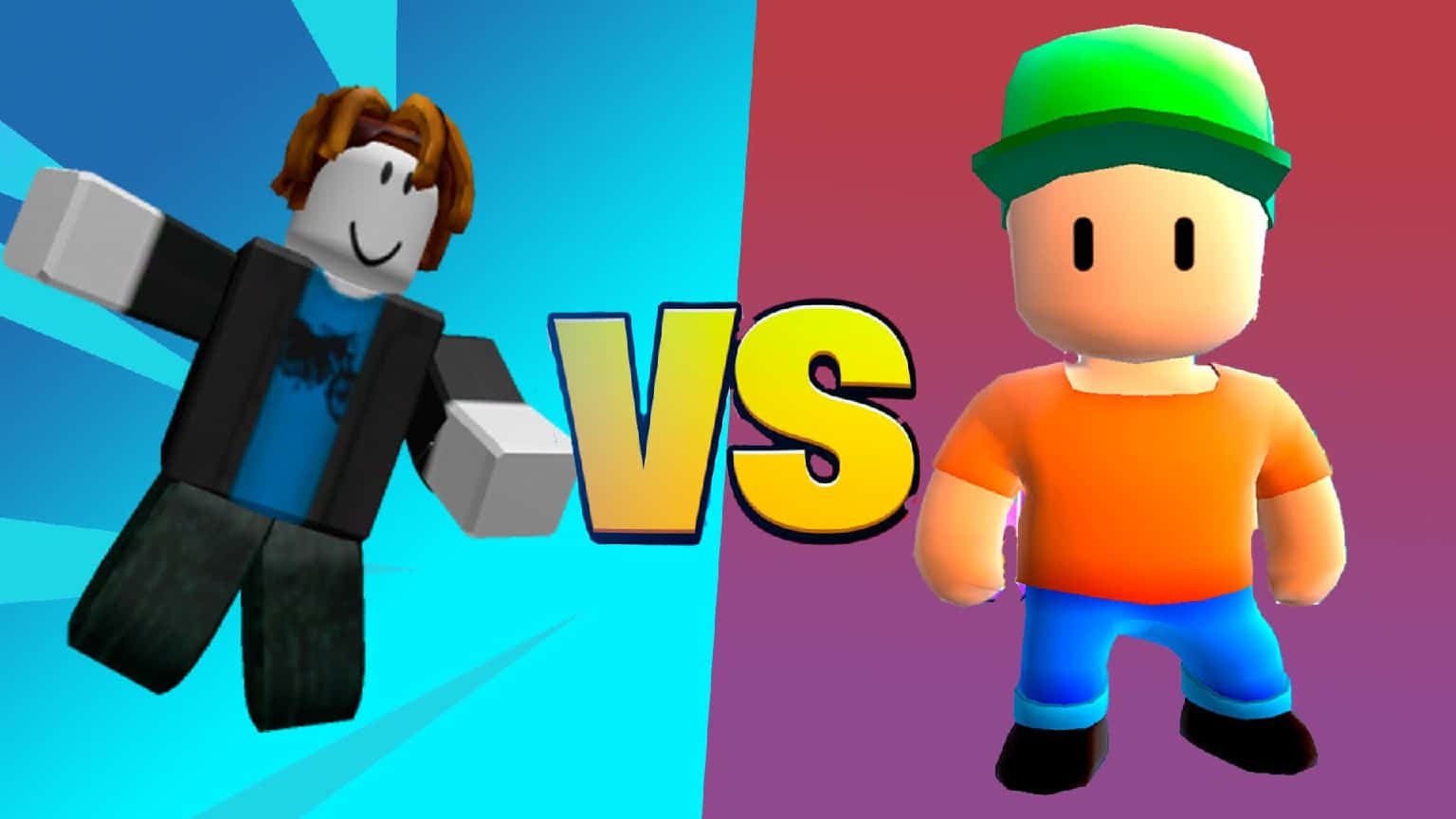 Robloxvs Stumble Guys Character Showdown Wallpaper