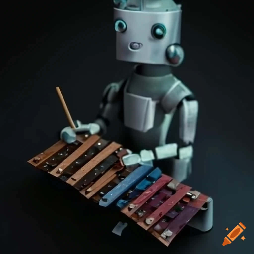 Robot Playing Xylophone Wallpaper