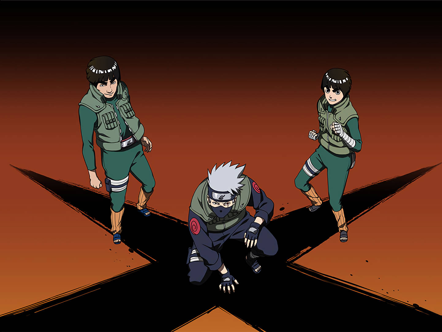 Rock Lee, Might Guy, And Kakashi Wallpaper