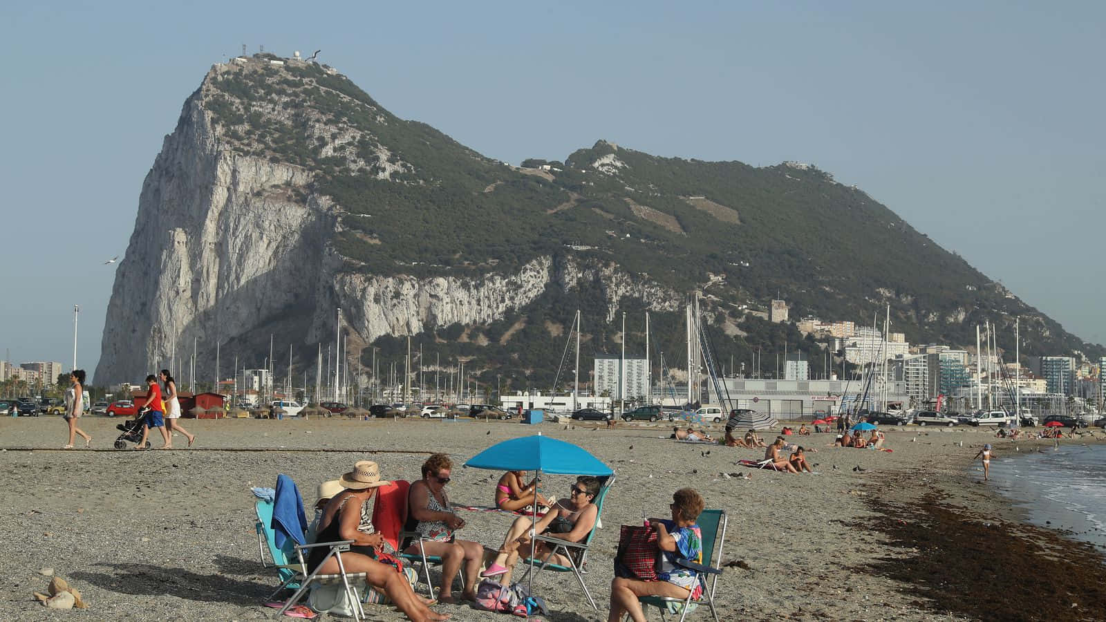 Rock Of Gibraltar By The Beach Wallpaper