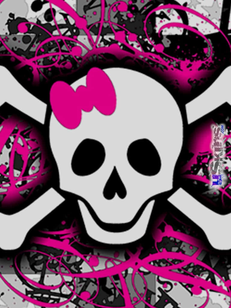 Rock Out With This Cool Girly Skull Design! Wallpaper